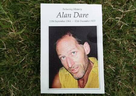 Neighbour Alan Dare was farewelled after he was shot in the Wieambilla attack. Picture via AAP