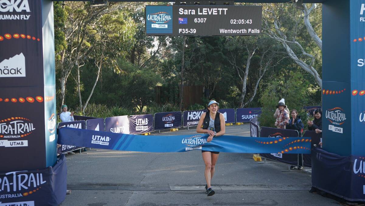 Sara Levett winning the women's UTA22 race. Picture Ultra-Trail Australia by UTMB