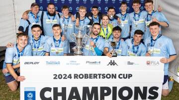 Blue Mountains Football Club's U21 men's 2024 Robertson Cup winning team. Picture supplied