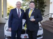 The Governor-General David Hurley with SARAH president Peter Frazer in Canberra on April 24 to discuss National Road Safety Week. Picture supplied