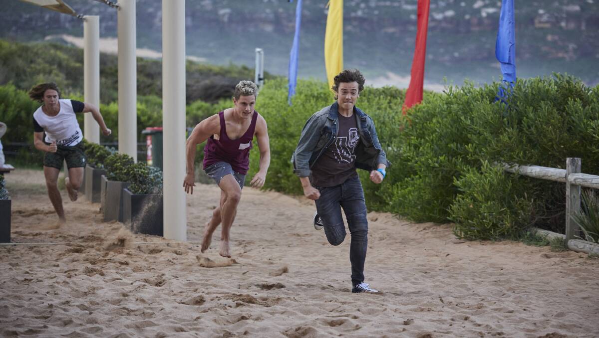 Lukas Radovich makes a run for it in a 2017 scene from Home and Away. Picture supplied