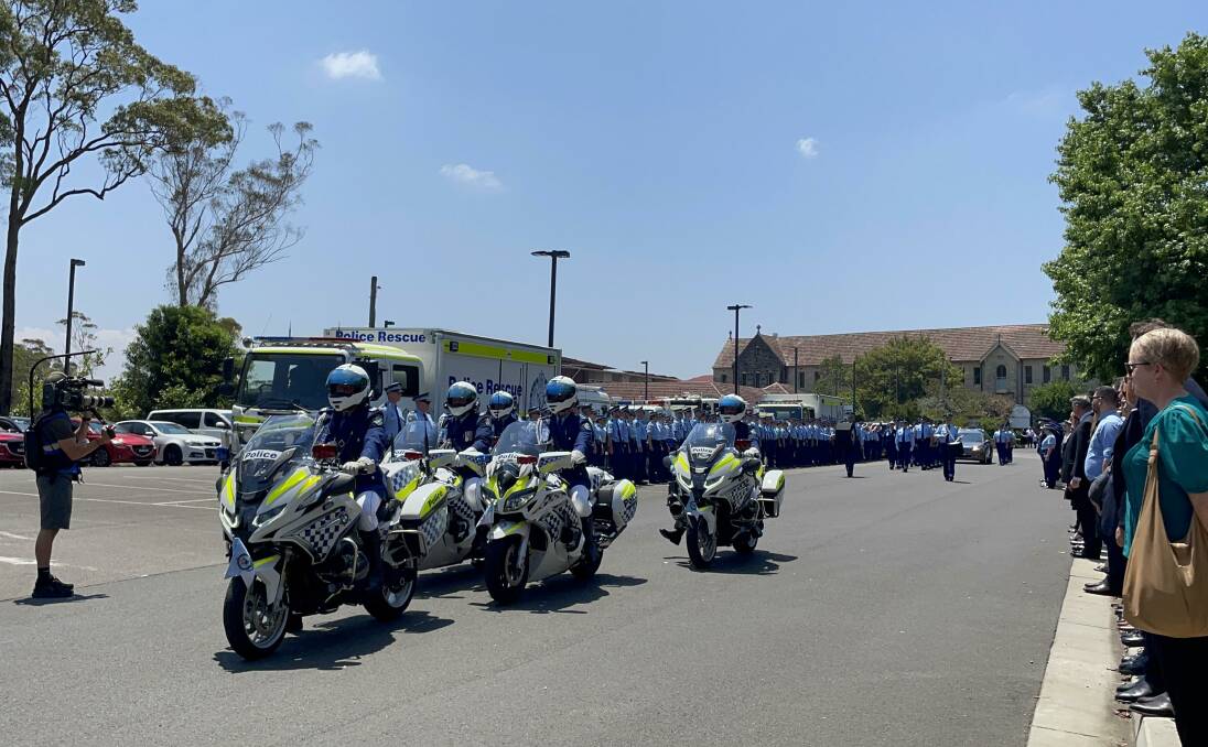Sgt Peter Stone's police funeral procession. Picture B C Lewis.