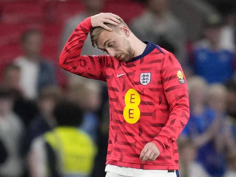 England's Jarrod Bowen reacts at the final whistle after their friendly loss to Iceland. (AP PHOTO)