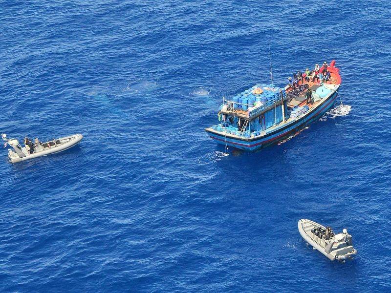 Illegal fishing boats entering Australian waters are being targeted for destruction. (HANDOUT/DEPARTMENT OF IMMIGRATION AND BORDER PROTECTION)