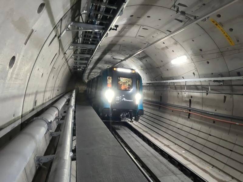 The new metro train running below Sydney's Harbour will hit maximum speeds of around 100km/h. (HANDOUT/NSW MINISTER FOR TRANSPORT)