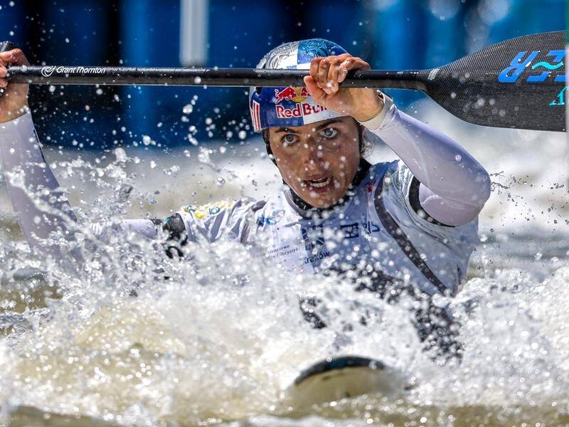Australia's Jessica Fox on her way to another World Cup gold medal victory in Krakow,. (HANDOUT/PADDLE PHOTOGRAPHY)