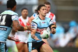 Nicho Hynes inspired NRL leaders Cronulla to a 10-point win over the Dragons. (HANDOUT/NRL PHOTOS)