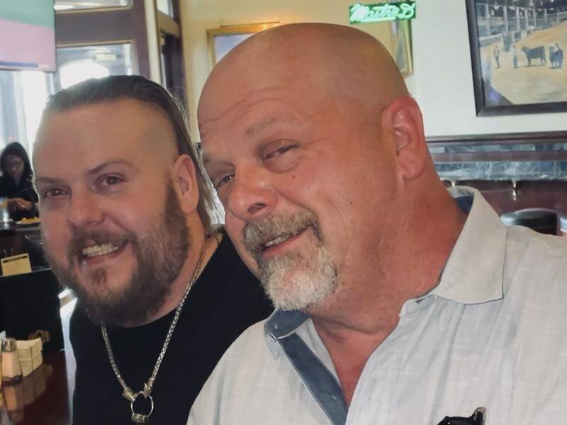 Adam Harrison (L), one of three sons of Pawn Stars celebrity Rick Harrison, has died aged 39. (AP PHOTO)